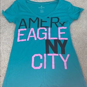 Turquoise short sleeve American Eagle Tee